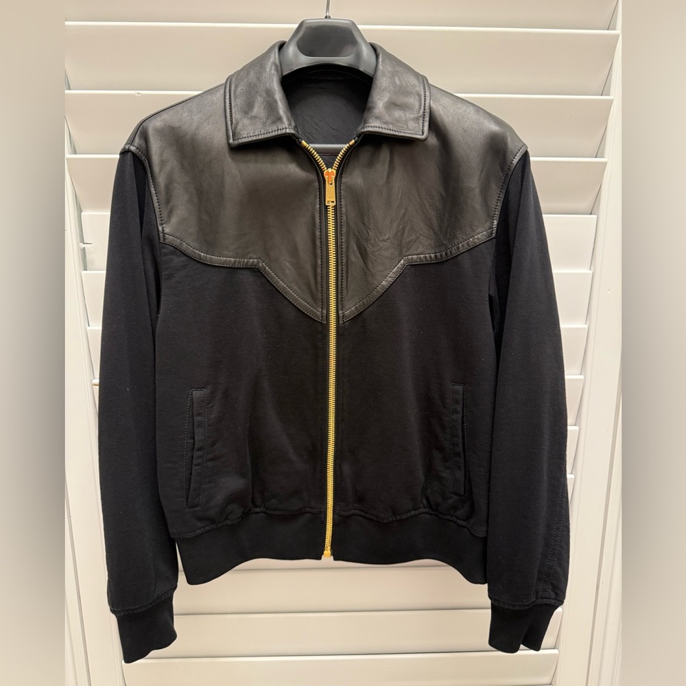 Versace Men’s Zipper leather Jacket, Medusa Design back size M